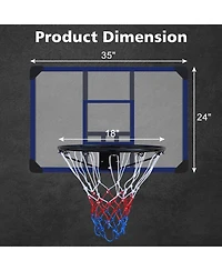 Zeny Wall-mounted basketball hoop, shatterproof back, folding hoop, durable hoop and all-weather mesh for indoor and outdoor use