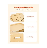 Slickblue Wooden Kids Activity Table and Chair Set, 3-in-1 Toddler Table for Learning and Reading