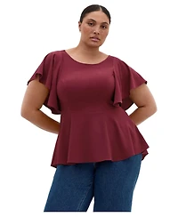 City Chic Women's Plus Romantic Mood Peplum Top