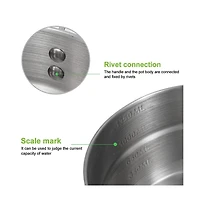 Piscifun Stainless Steel Camping Cook Pot With Folding Handle Lid For Outdoor Hiking Picnic