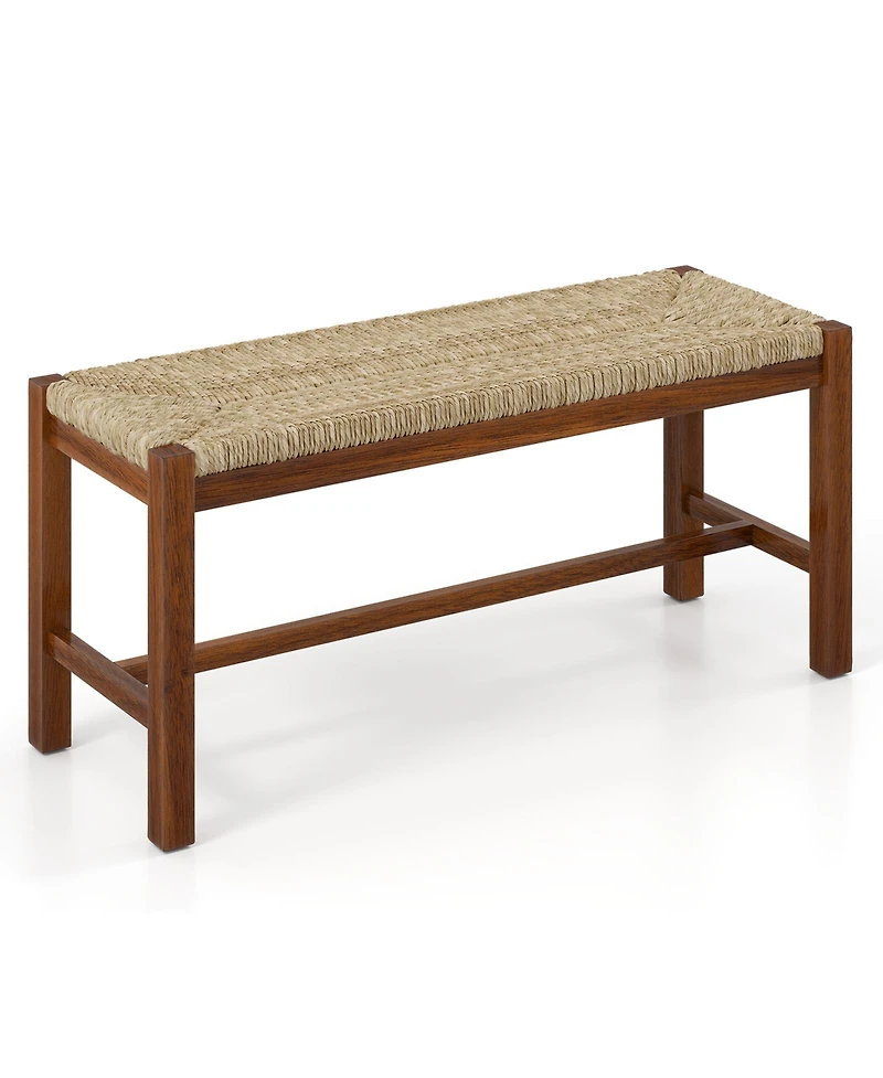 Slickblue 40" Wooden Bench with Solid Rubber Wood Frame