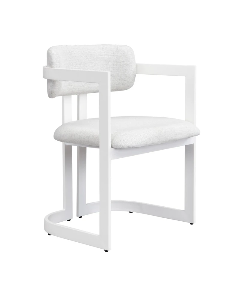 Flynama Set of 2 Fabric Arm Dining Chairs, Iron Metal Frame 265 Lbs Weight Capacity