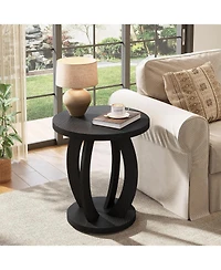 Tribesigns Round End Table with Storage