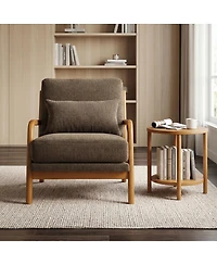 Streamdale Furniture Modern Solid Wood Accent Chair with Nubby Upholstery