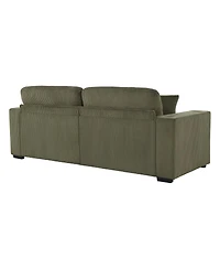 Streamdale Furniture 86.5" Corduroy L-Shaped Sectional Sofa with Usb Ports and Cup Holders