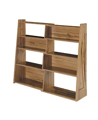 Streamdale Furniture Modular Asymmetrical Annual Ring Grain Convertible Bookcase and Display Shelf