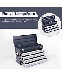 Streamdale Furniture Heavy Duty 21-Inch 4-Drawer Portable Metal Tool Box Chest Organizer