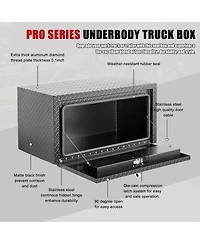 Streamdale Furniture 36" Aluminum Heavy-Duty Underbody Truck Tool Box with Lock and Keys