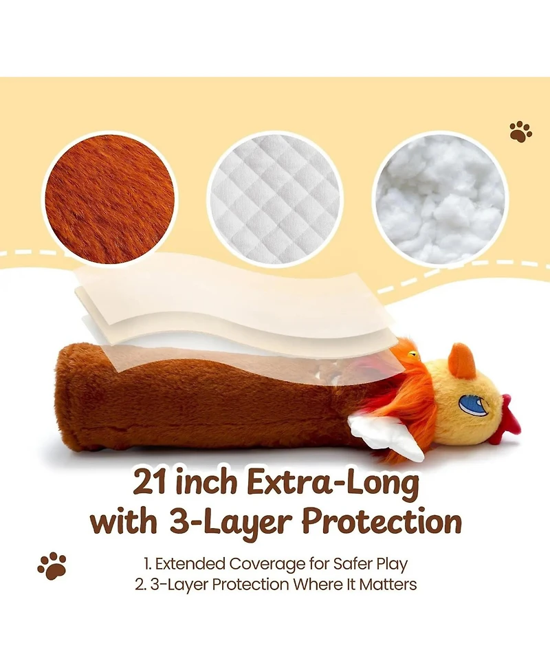 Nocciola Pure Toy Rumble Roo Cat Wrestling Toy, 22 Inch Chicken Puppet with 5 Catnip Pouches, Treat Pocket and Reinforced Protective Kicking Glove