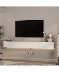 Streamdale Furniture Led Floating Tv Stand Wall Mounted, 86.6" Modern Entertainment Center