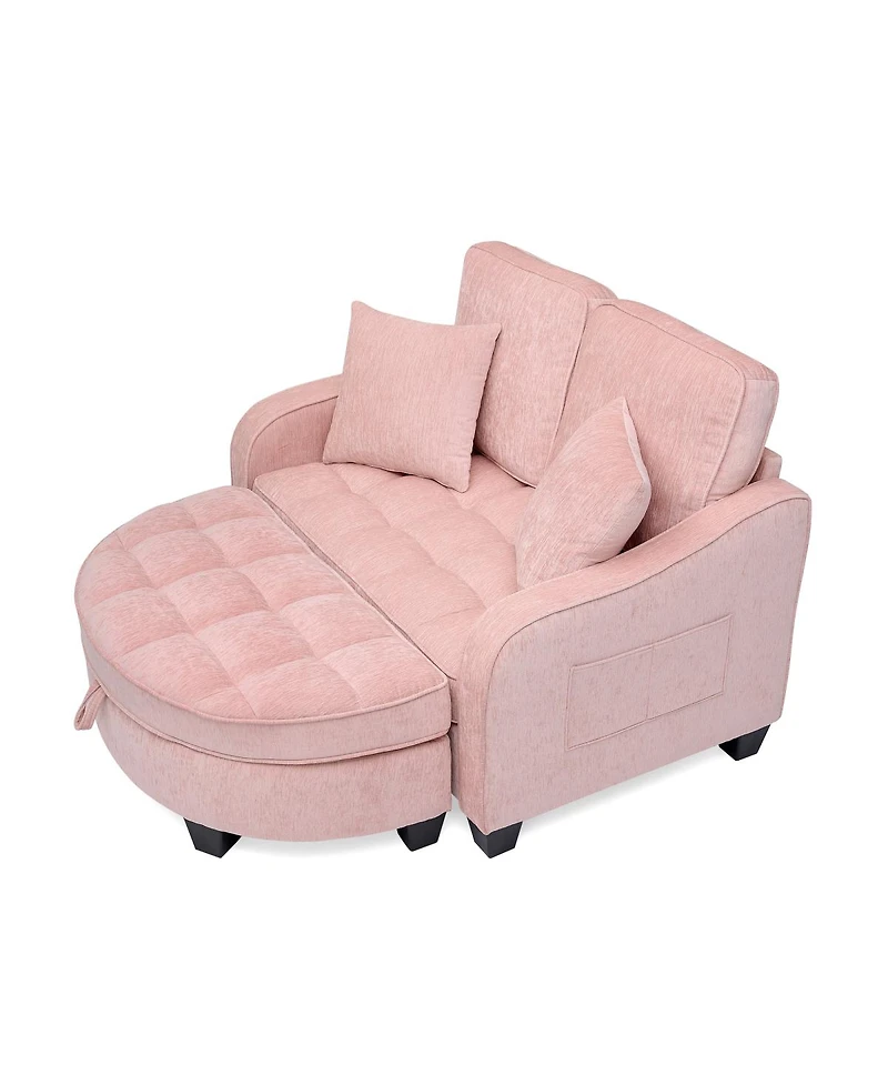 Streamdale Furniture 2-Seater Sofa and Storage Footrest Set with Pillows