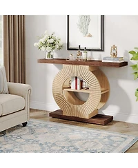 Tribesigns Console Table with Storage and Circle Base