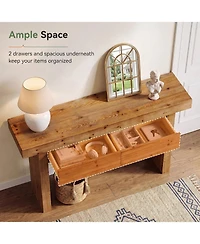 Tribesigns 63" Console Table with 2 Drawers