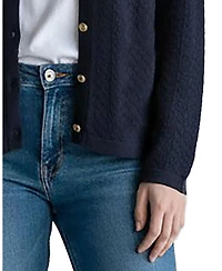 Hope & Henry Women's Organic Cotton Pointelle Cardigan