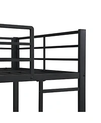 Streamdale Furniture Twin Metal Loft Bed with Desk and Open Storage Cabinet