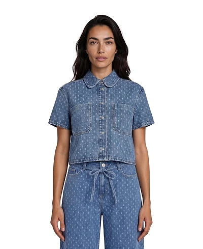 Masai Copenhagen Women's Cropped Collared Snap-Front Shacket