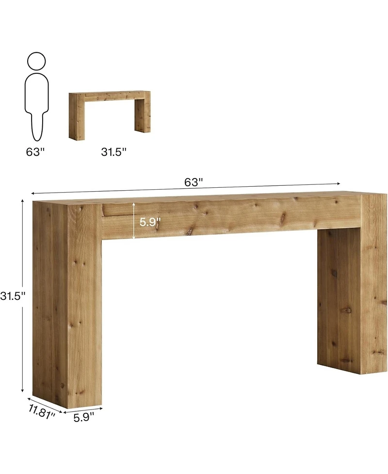 Tribesigns 63" Solid Wood Console Table