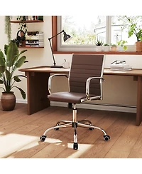 Gymax Office Chair Height Adjustable Conference Room Chair with Rocking Backrest Armrests