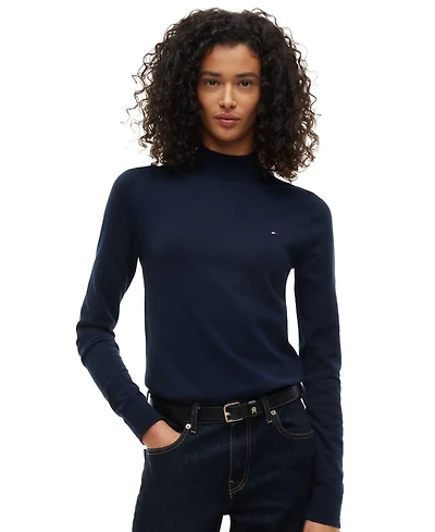 Tommy Hilfiger Women's Mock Neck Long-Sleeve Slim-Fit Sweater