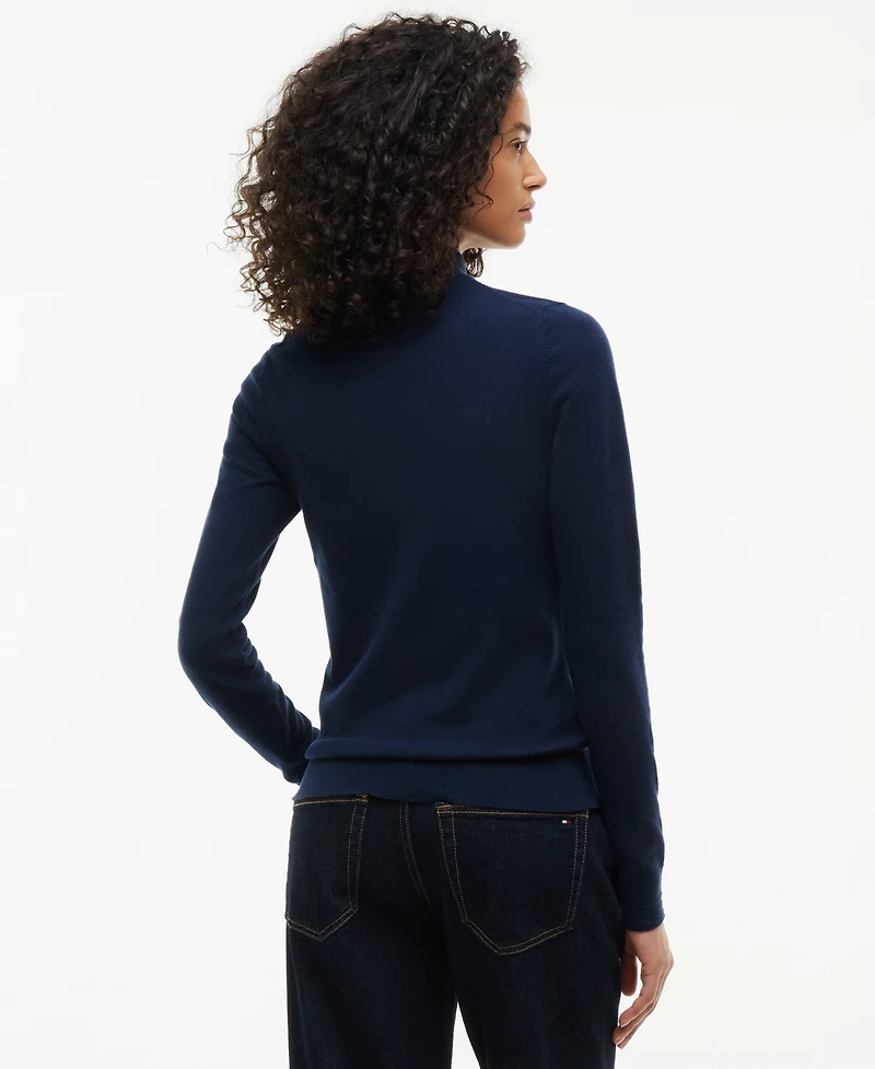 Tommy Hilfiger Women's Mock Neck Long-Sleeve Slim-Fit Sweater