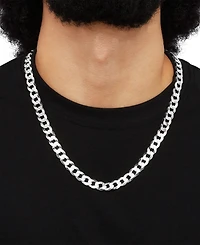 Italian Silver Solid Curb Chain Necklace in Sterling Silver