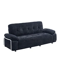 Streamdale Furniture Modern 88.9" Chenille Sofa with Steel Arm Frame and Compression Cushions