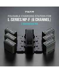 Tilta 6-Channel Foldable Charging Station for Np-f Batteries with 2 Np-F970 Batteries
