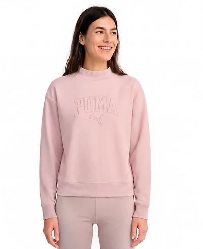 Puma Women's Ess Relaxed Mock Neck Crew Sweatshirt