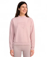 Puma Women's Ess Relaxed Mock Neck Crew Sweatshirt