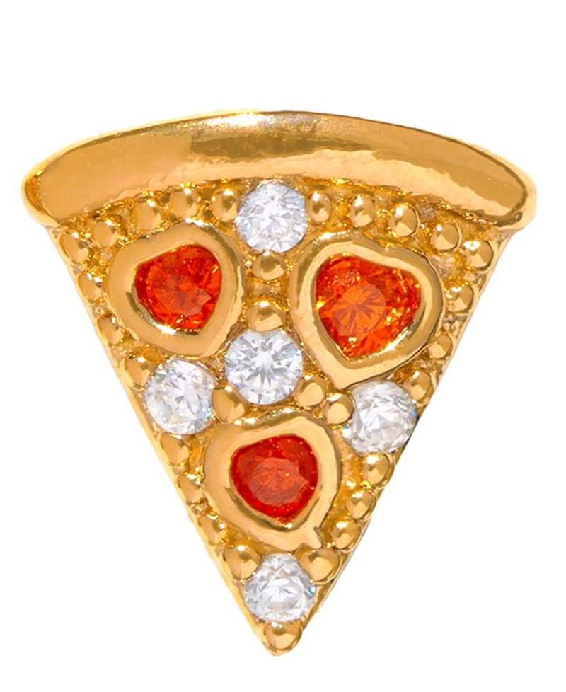 Girls Crew Crystal Pepperoni Pizza Stud Earrings