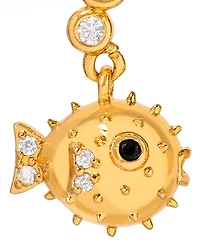 Girls Crew Crystal Pufferfish Dangle Earrings