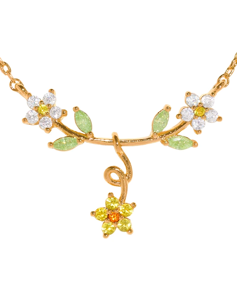 Girls Crew Crystal Golden Daisy Necklace
