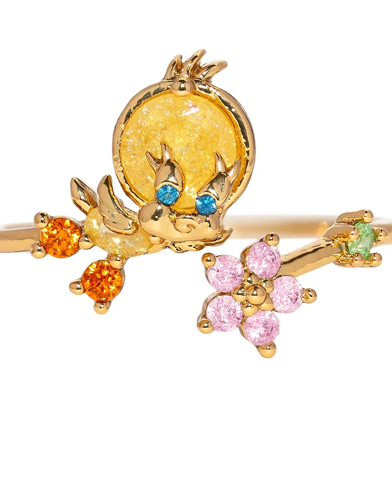 Girls Crew Crystal Looney Tunes Tweety Bird Adjustable Ring