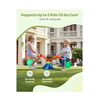Slickblue Sit and Spin 360-Degree Rotation Seesaw with Anti-Slip Handles, Ages 3+