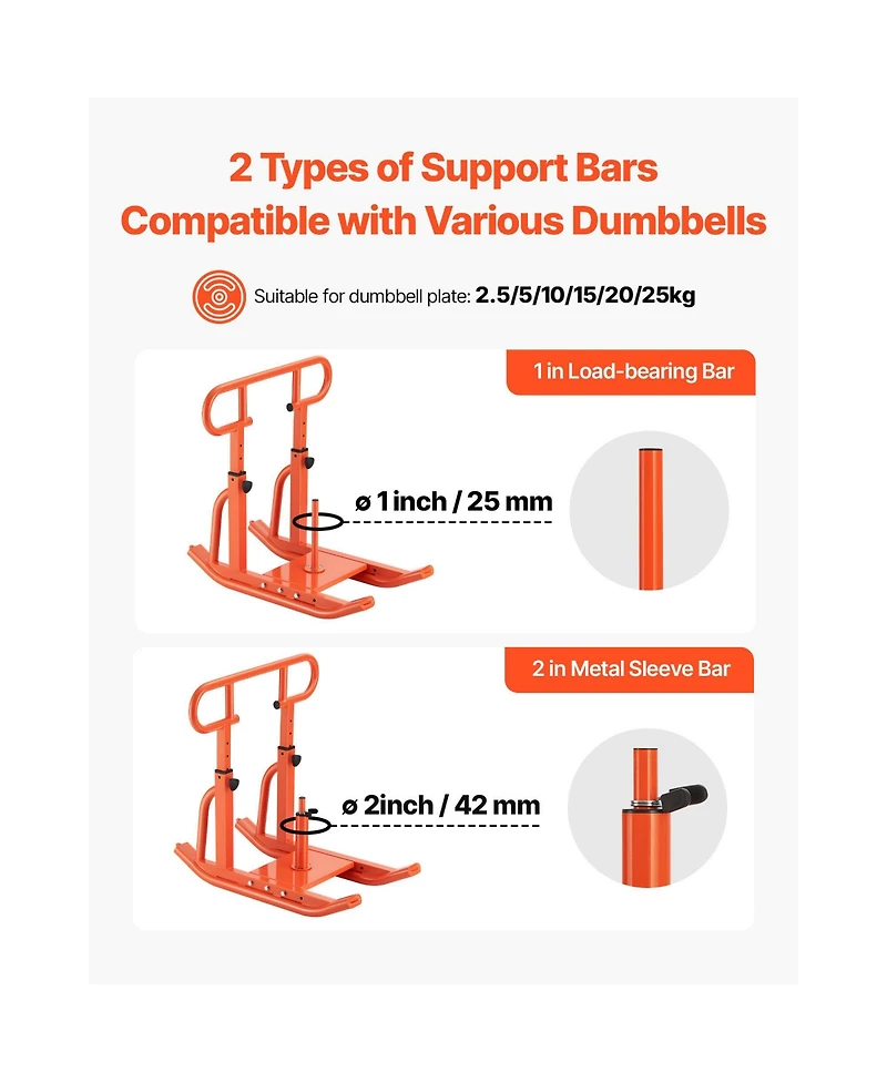 Sugift Steel Weight Sled Fitness Training Workout Equipment with 5-Height Handle for 1/2 in Plates