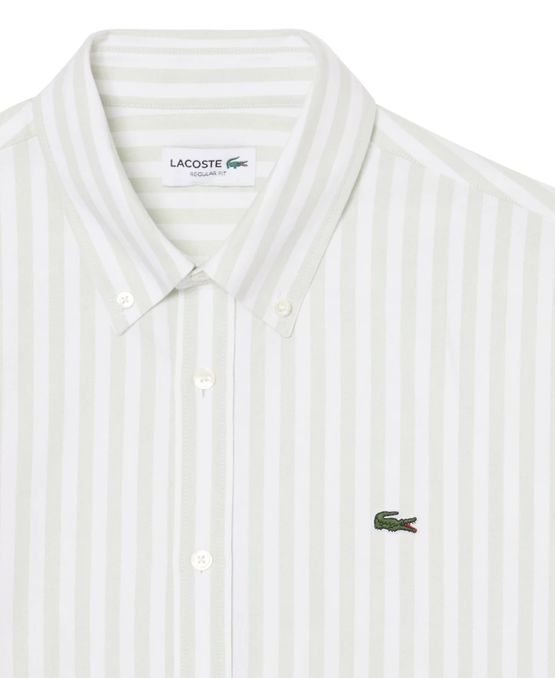 Lacoste Men's Striped Long-Sleeve Button-Down Oxford Shirt