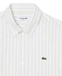 Lacoste Men's Striped Long-Sleeve Button-Down Oxford Shirt