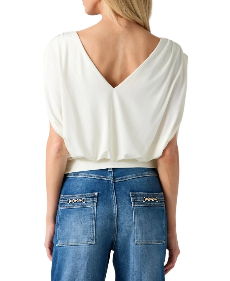 Guess Women's Aundrea Boat-Neck Draped Sleeveless Top