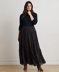 Lauren Ralph Women's High-Waisted Paisley Maxi Skirt