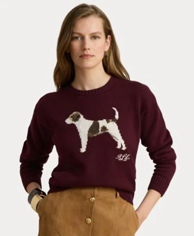 Lauren Ralph Lauren Womens Cotton Dog Sweater