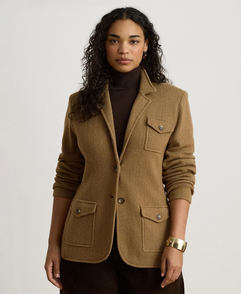 Lauren Ralph Women's Herringbone Sweater Blazer