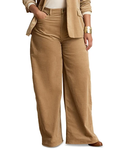 Lauren Ralph Lauren Women's Corduroy High-Rise Wide-Leg Pants