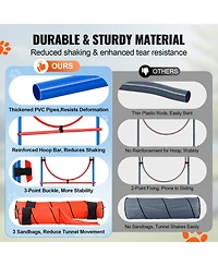 Vevor Dog Agility Training Equipment 7 Pcs Set Upgrade Hurdles 2 Tunnels Ring