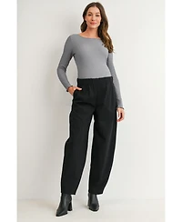 Hello Miz Maternity Pull-On Barrel-Leg Pants