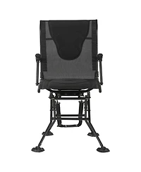 Mountaintop Hunting Chair, 360degree(s) Silent Swivel Foldable Blind Chair, Heavy Duty Steel Frame, Armrests, Adjustable Strap, 300 Lbs