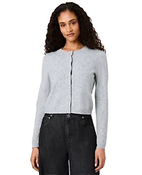 French Connection Women's Dakota Cropped Pointelle Cardigan Sweater