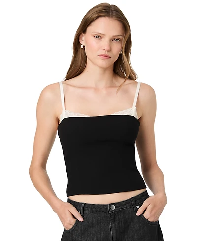 French Connection Women's Azra Sleeveless Square Neck Lace Camisole