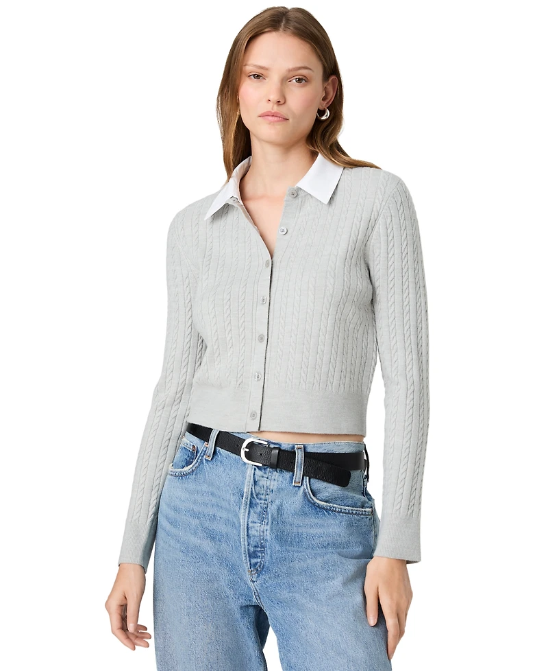 French Connection Women's Cable-Knit Collared Cardigan