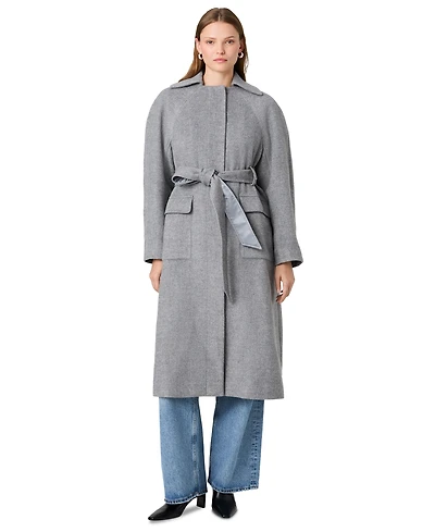 French Connection Women's Gabriella Twill Belted Relaxed Coat