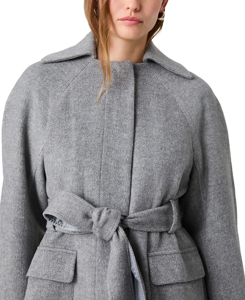 French Connection Women's Gabriella Twill Belted Relaxed Coat